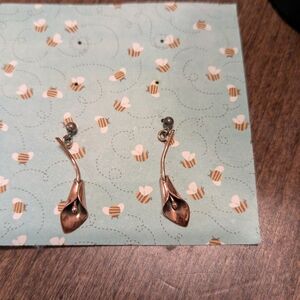 Calla Lily Copper And steel Earrings